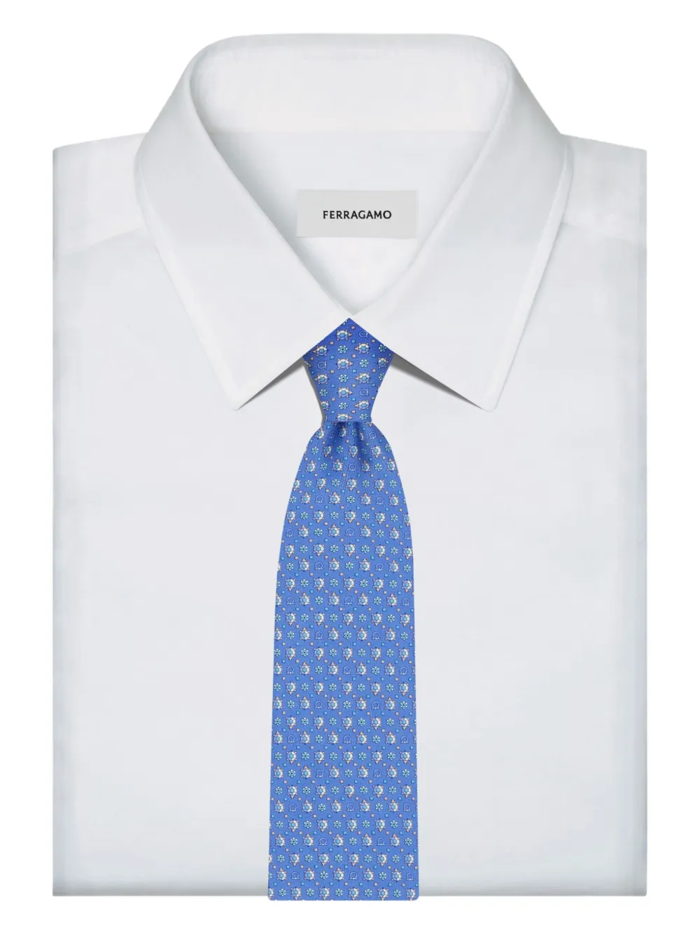 Ferragamo Zijden stropdas Blauw