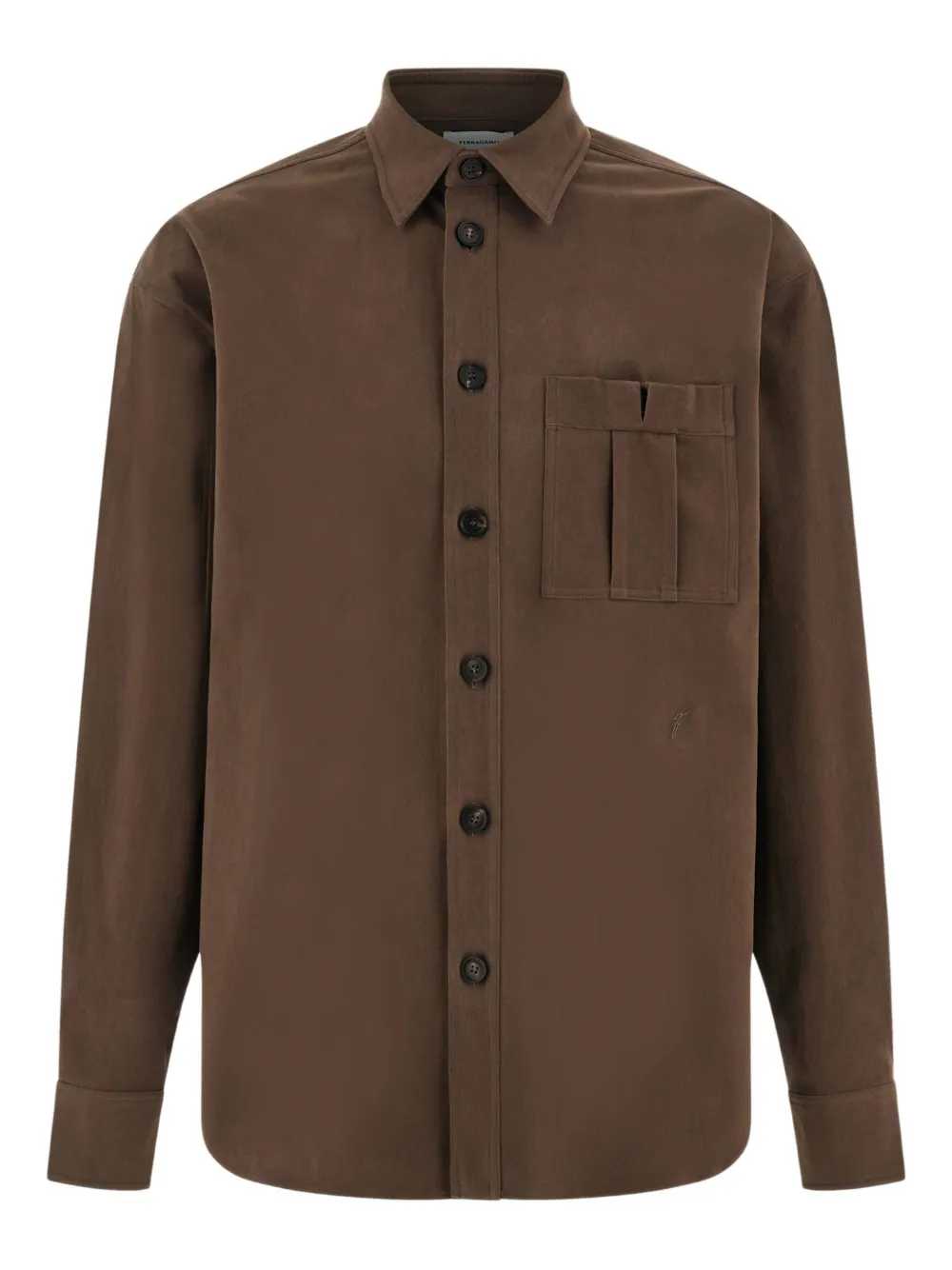 Ferragamo Katoenen shirtjack Bruin