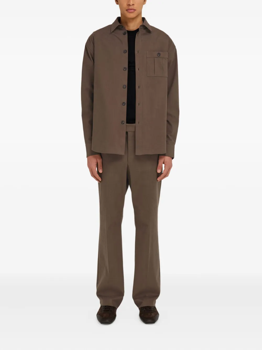 Ferragamo Katoenen shirtjack Bruin