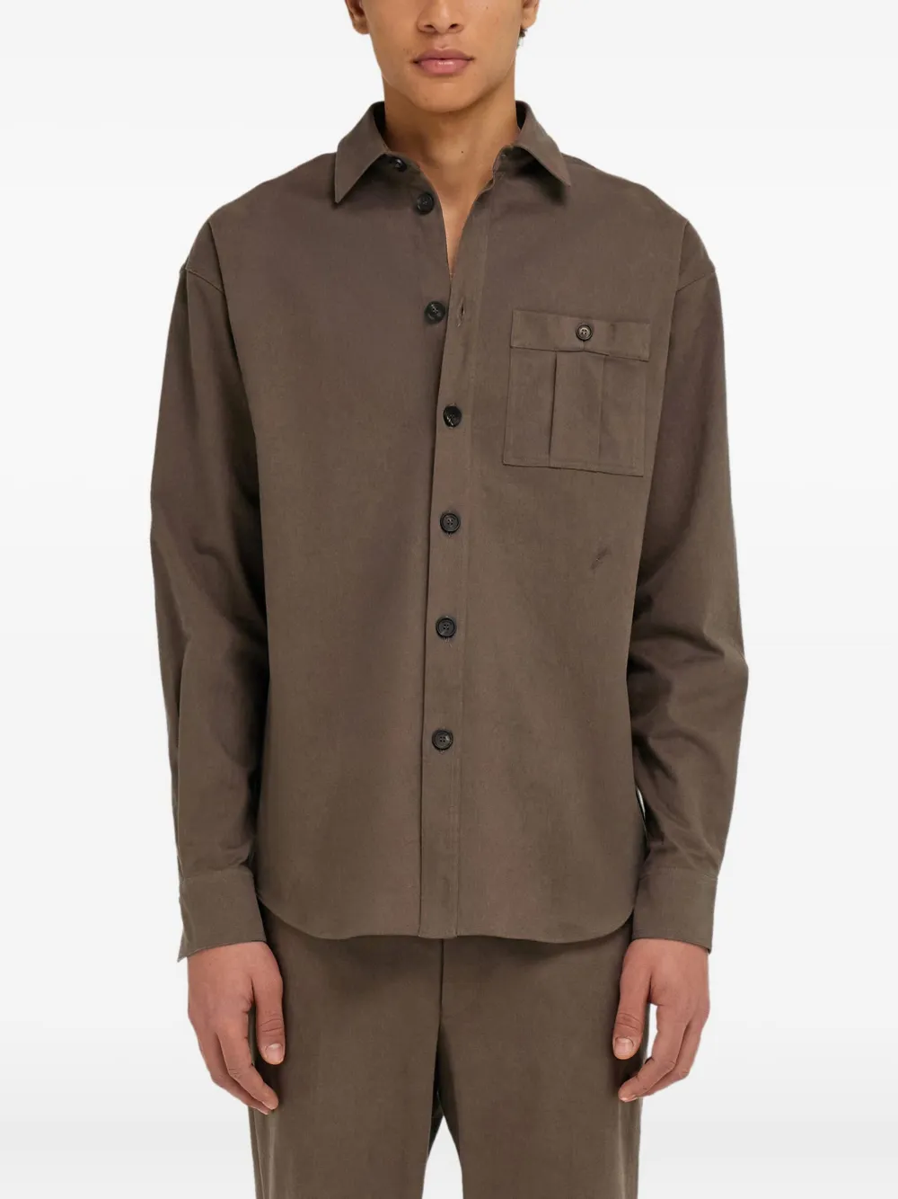 Ferragamo Katoenen shirtjack Bruin