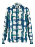 Ferragamo plaid silk shirt - Blue