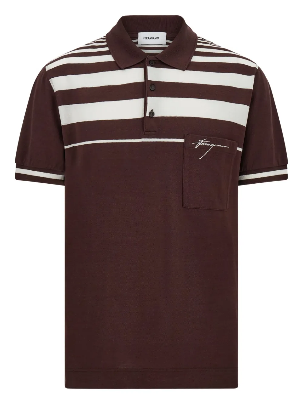 Ferragamo Gestreept poloshirt Bruin