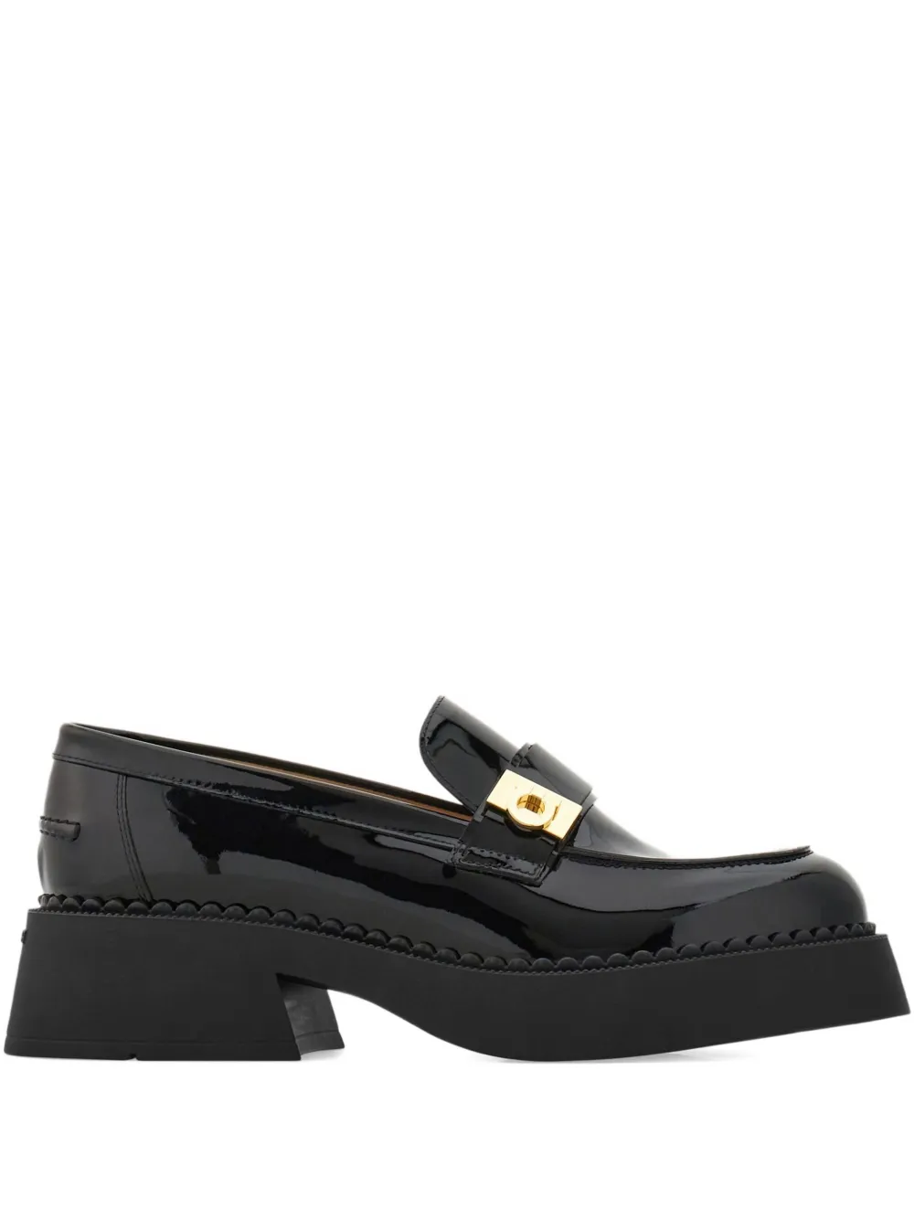 Ferragamo Leren loafers Zwart