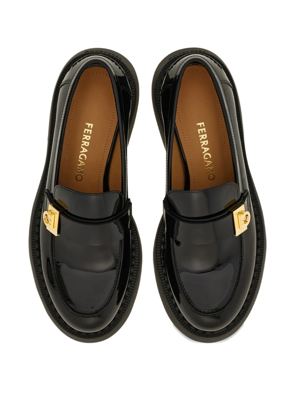 Ferragamo leather loafers Black
