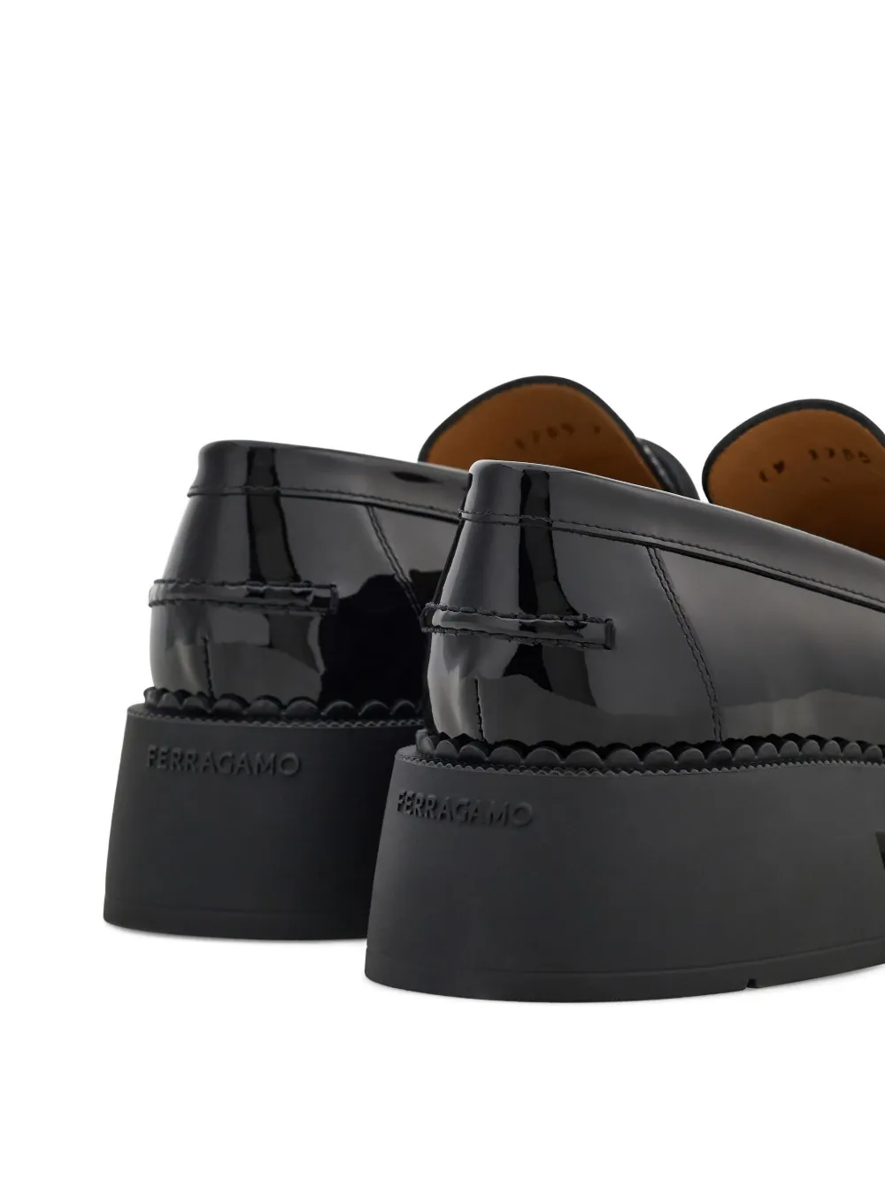 Ferragamo leather loafers Black