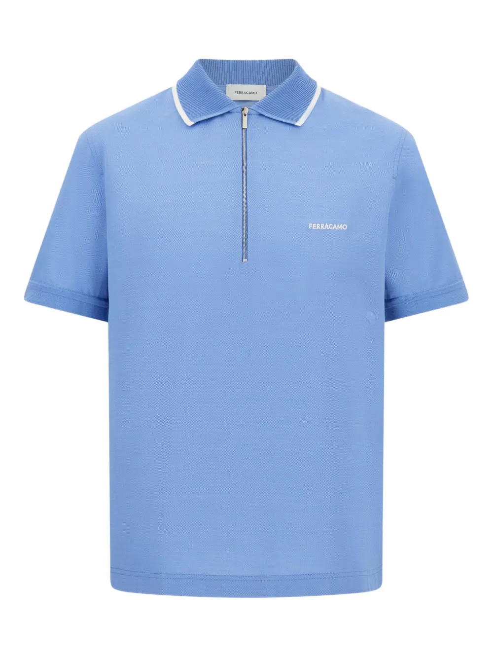 Ferragamo playera tipo polo con cierre | azul | Image 1