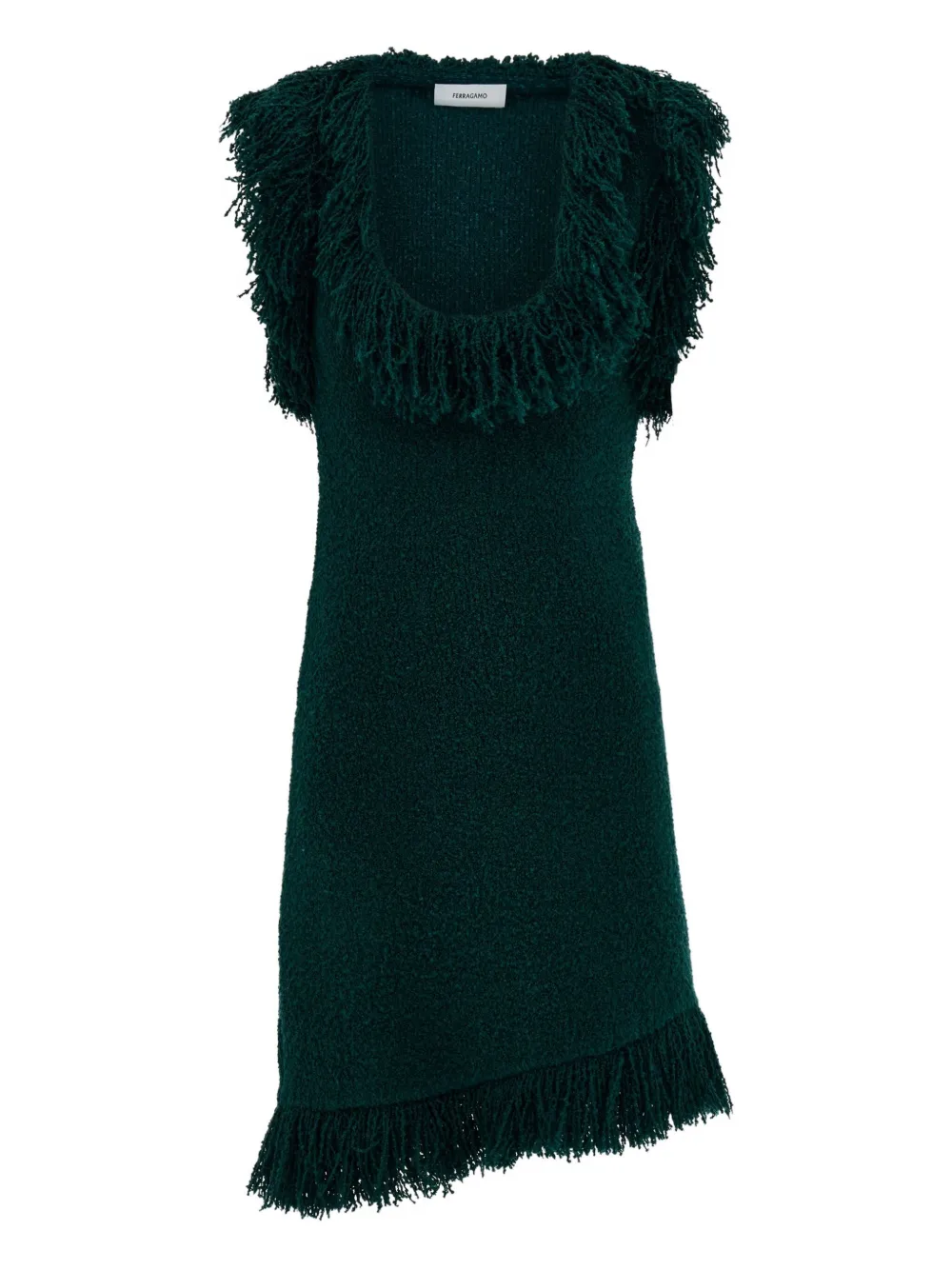 Ferragamo fringe-detail mini dress | Green | Image 1
