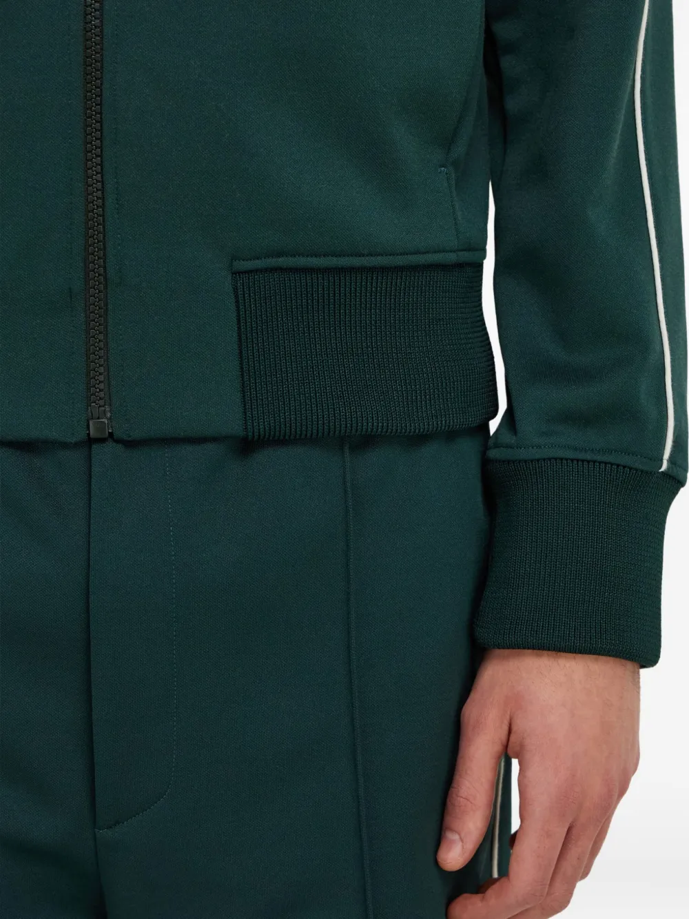国内発 FERRAGAMO コットンブレンド長袖トラッカージャケット Ferragamo logo-print Tracksuit Top | Green | FARFETCH