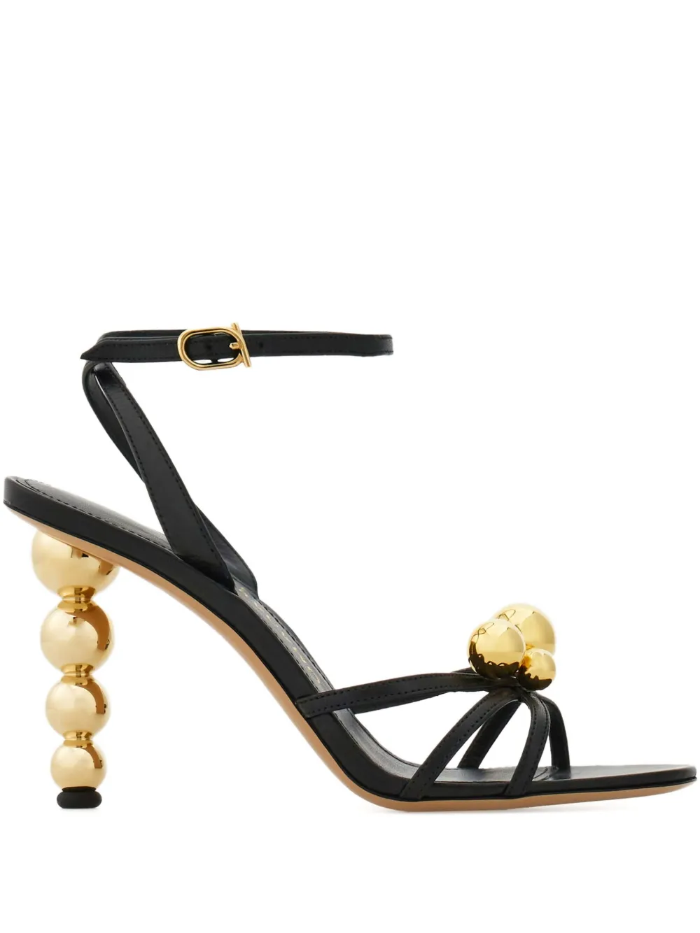 Ferragamo ball-embellished strappy sandals Black