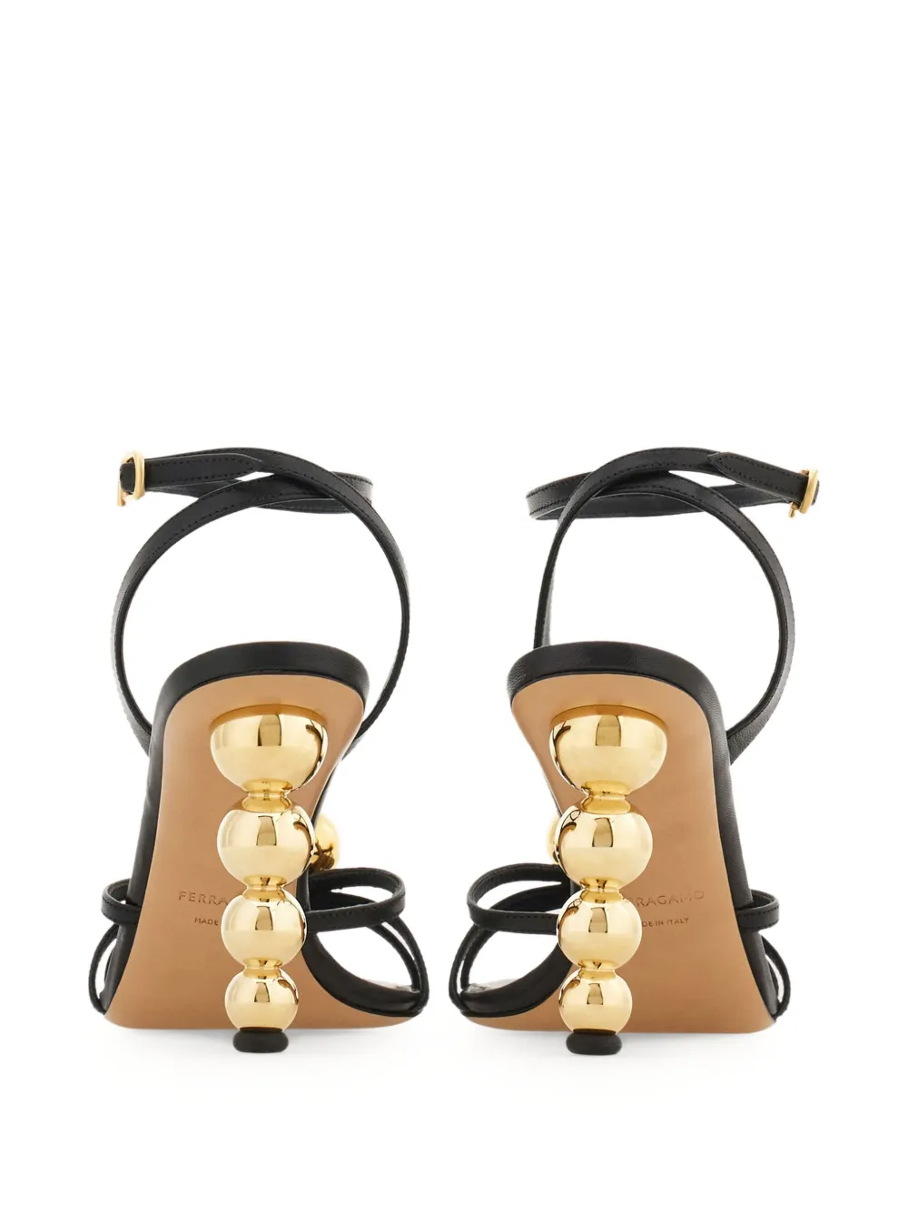 Ferragamo ball-embellished strappy sandals Black