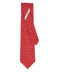 Ferragamo turtle-print silk tie - Red