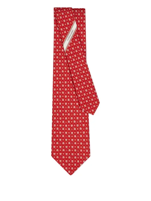 Ferragamo Seidenkrawatte mit Schildkröten-Print