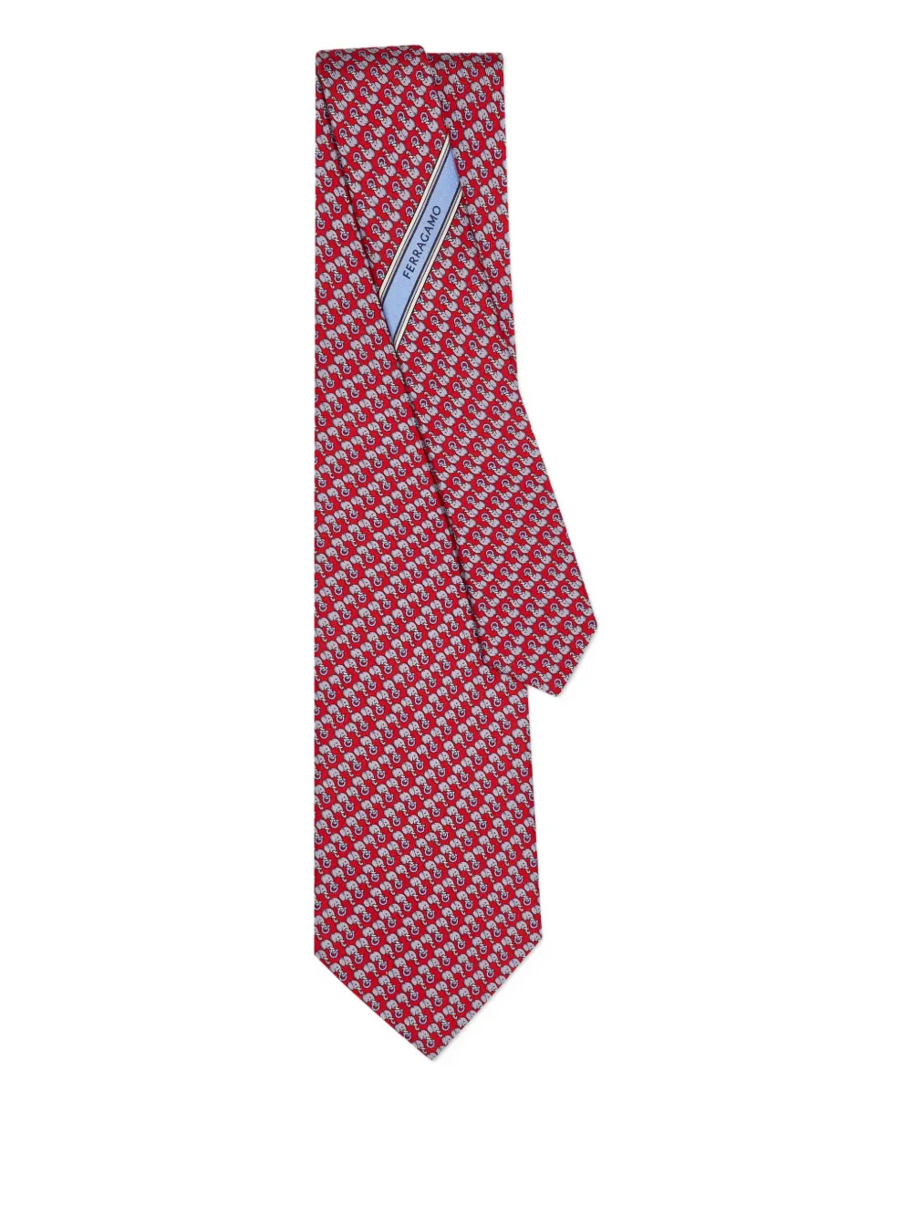 Ferragamo elephant-print tie | Red | Image 1