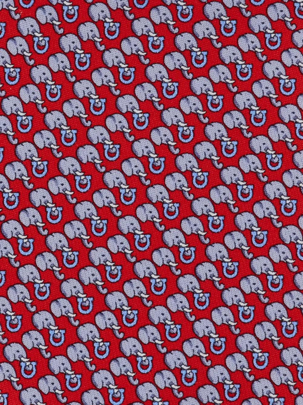 Ferragamo Stropdas met olifantprint Rood