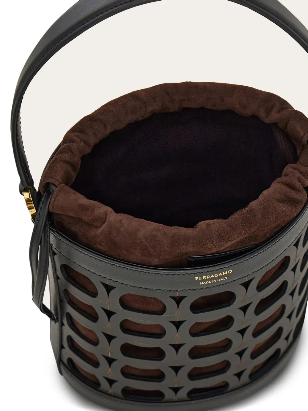 Ferragamo Gancini uitgesneden bucket-tas Zwart