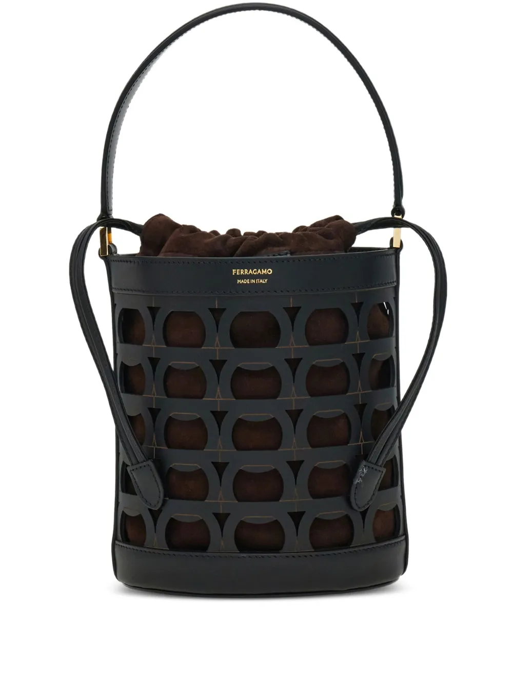Ferragamo Gancini uitgesneden bucket-tas Zwart