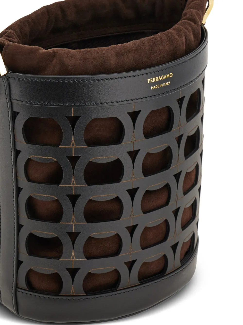 Ferragamo Gancini uitgesneden bucket-tas Zwart
