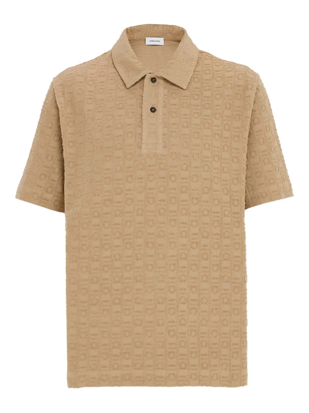 Ferragamo Poloshirt met monogram Beige