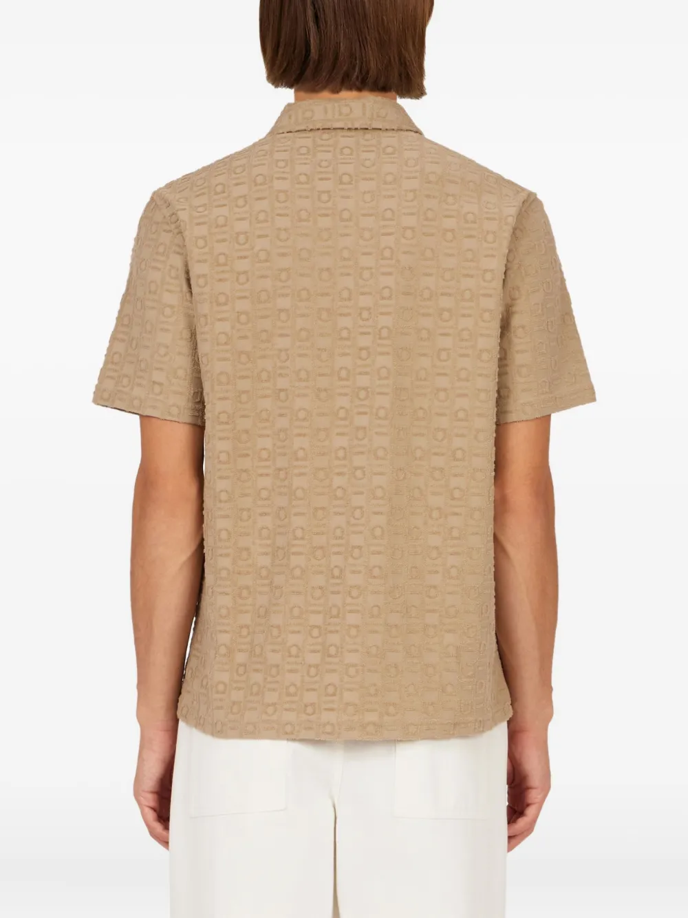 Ferragamo Poloshirt met monogram Beige