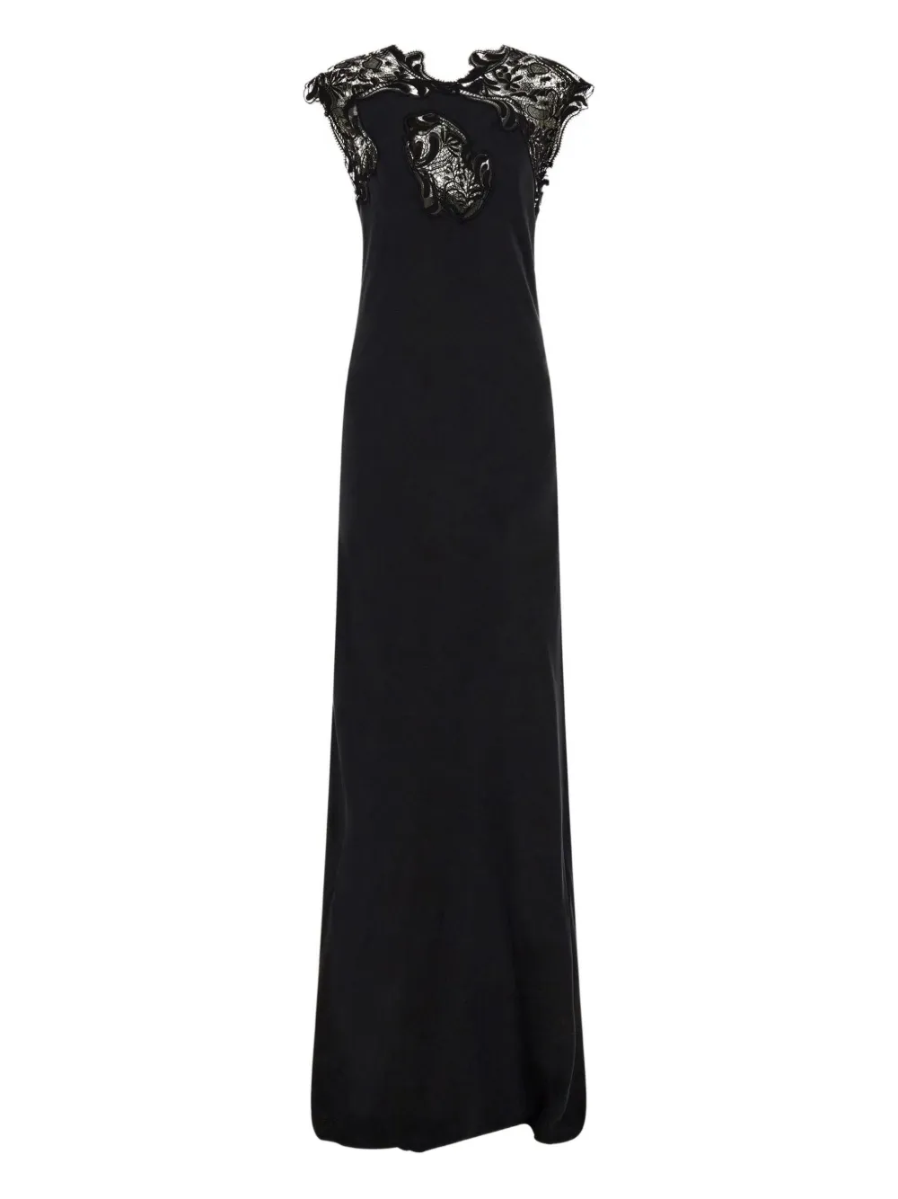 Ferragamo lace-detail silk maxi dress | Black | Image 1