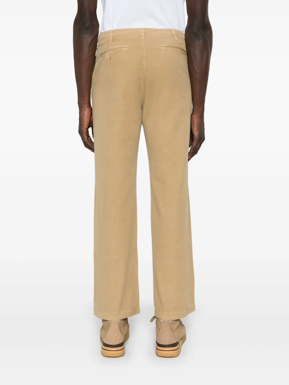 Auralee Gabardine broek met geverfd effect Beige