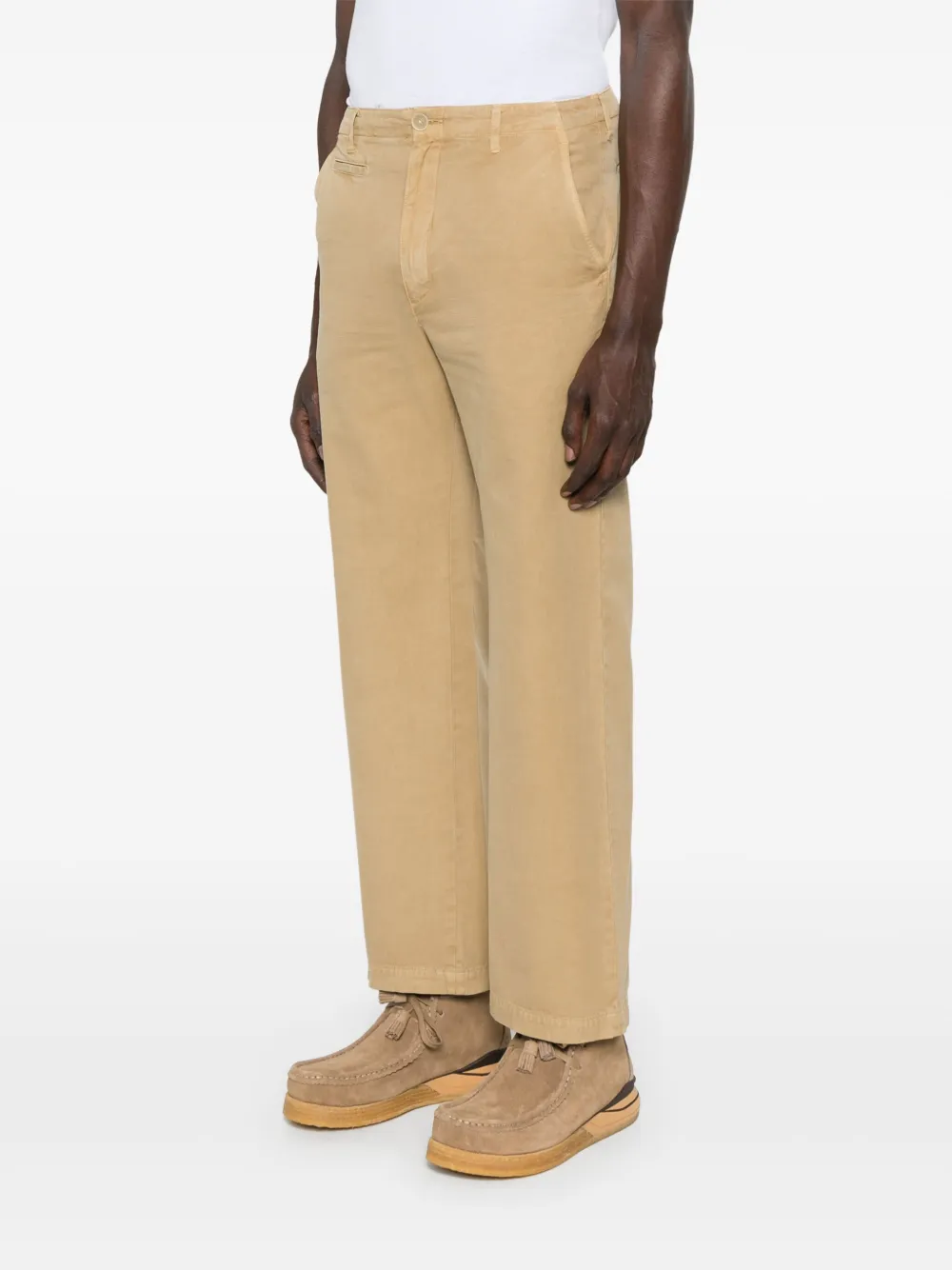 Auralee Gabardine broek met geverfd effect Beige