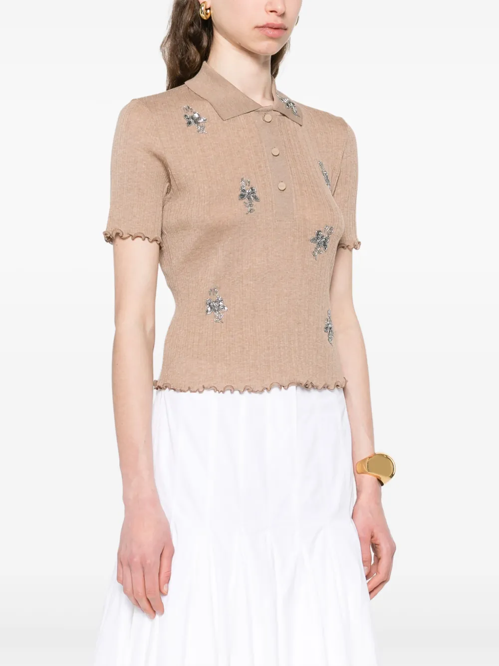 FENDI short-sleeve cropped polo top