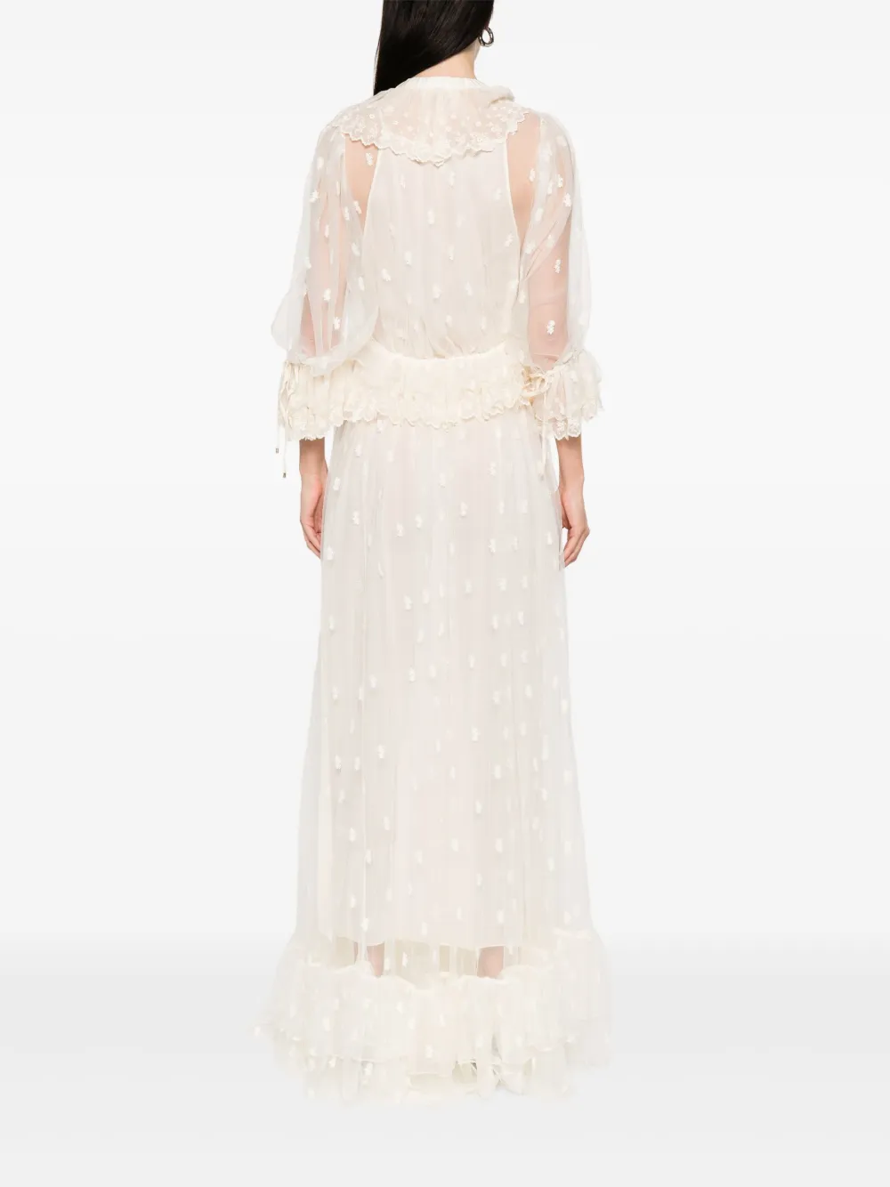 Chloé Maxi-jurk met geborduurde bloemen Wit