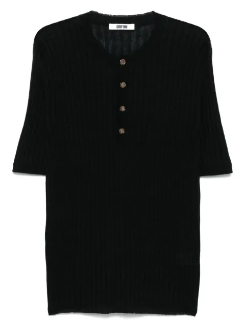 Grifoni ribbed-knit T-shirt