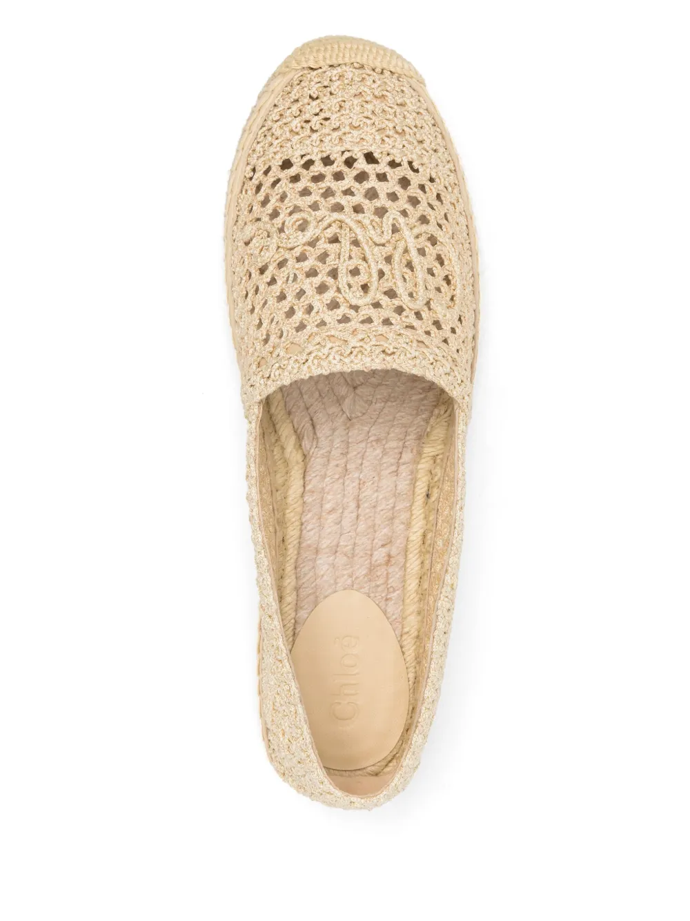 Chloé Logo-embroidered Espadrilles In Neutral