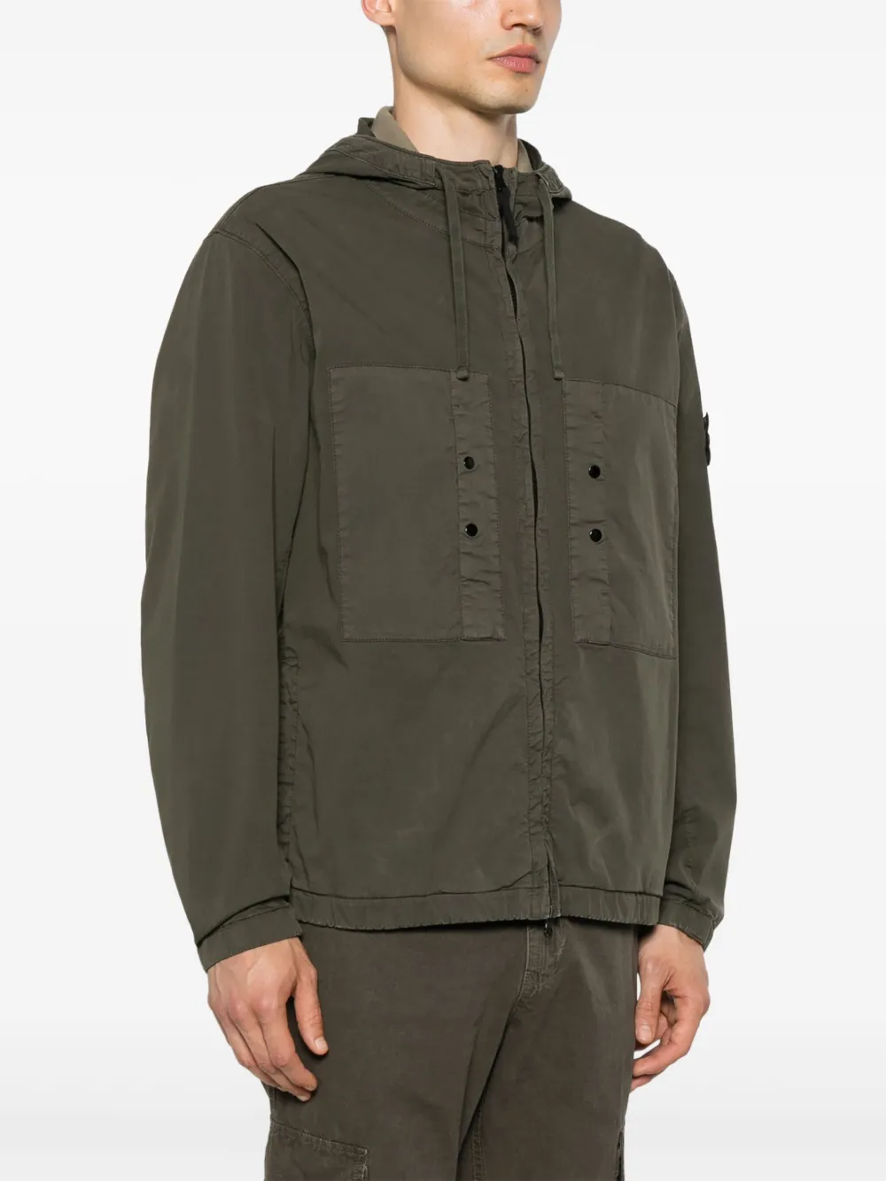 Stone Island Jack met Compass-logopatch Groen
