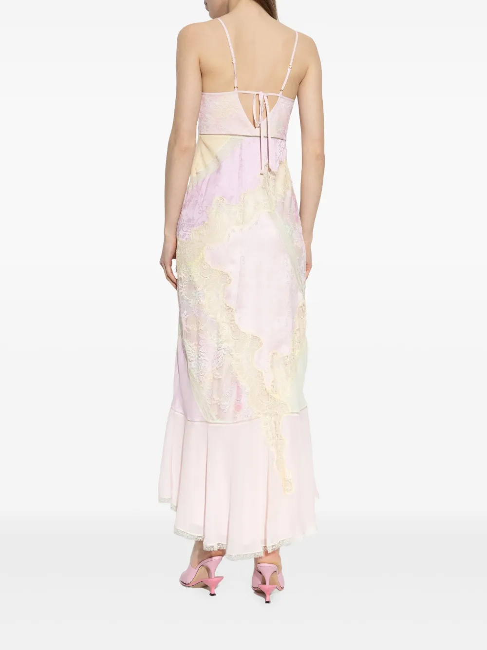 LoveShackFancy Jurk met kanten vlakken Roze