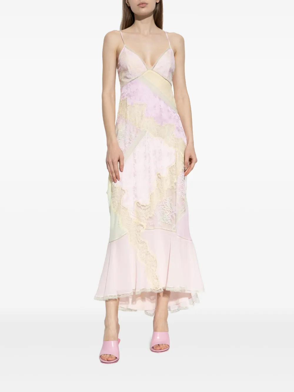 LoveShackFancy Jurk met kanten vlakken Roze