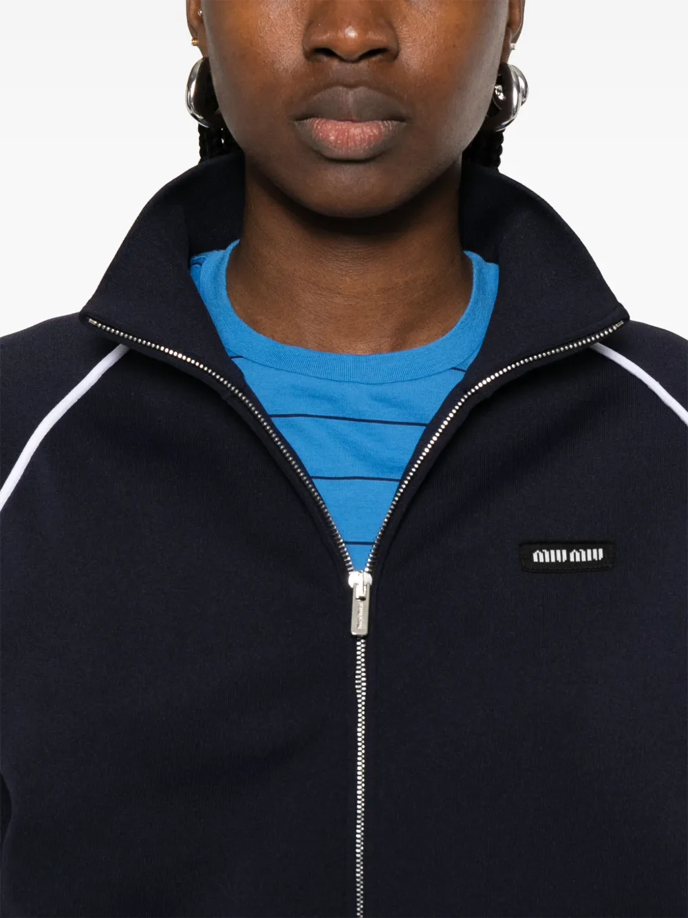 Miu Sweater met logopatch Blauw