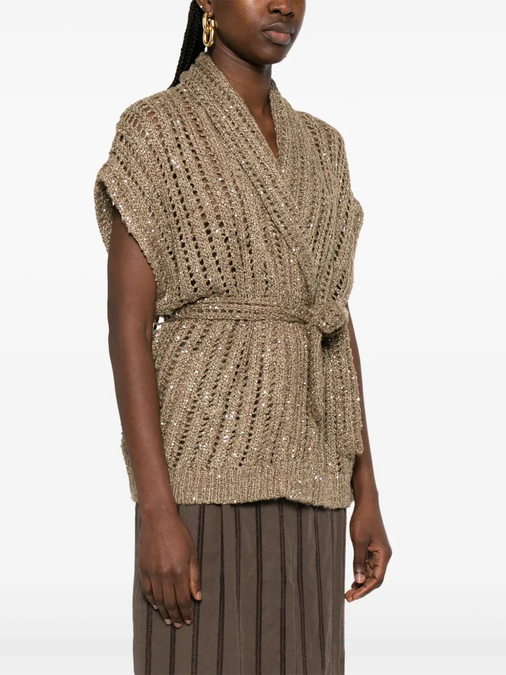 Brunello Cucinelli Dazzling vest Bruin
