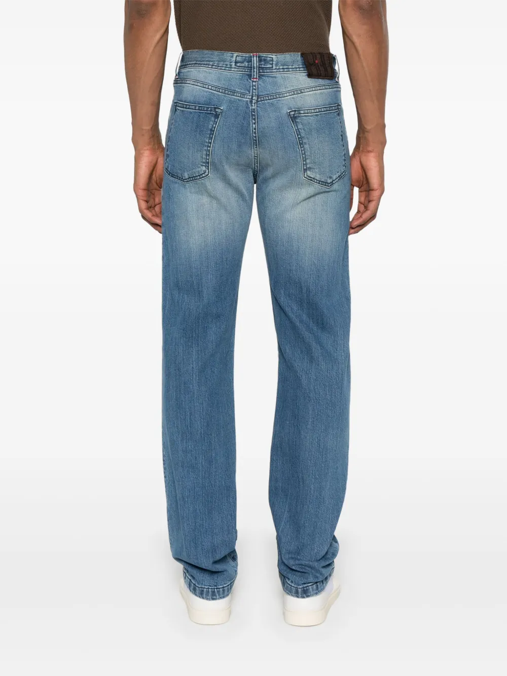 Kiton Jeans met logopatch Blauw