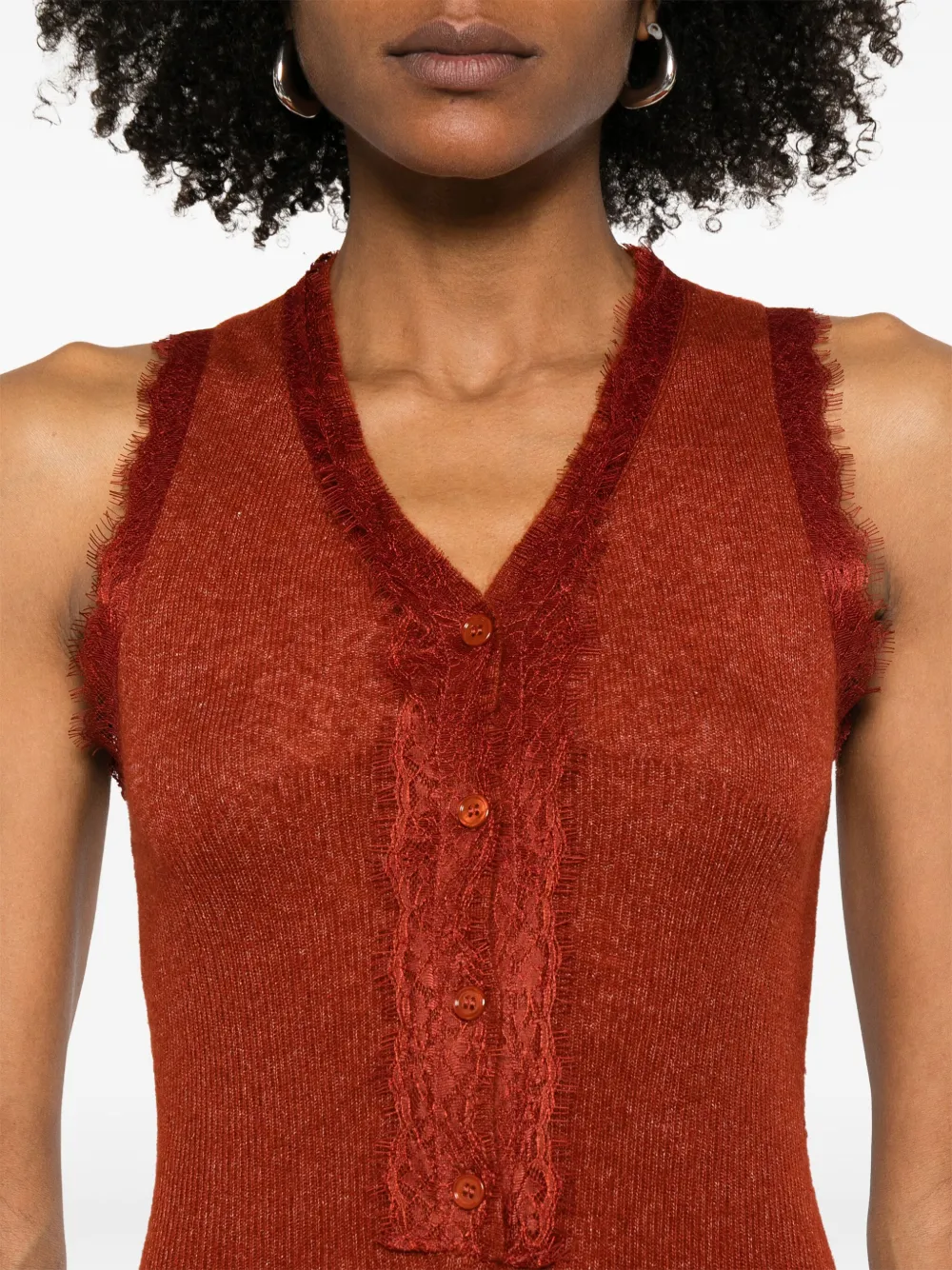 Aya Muse Gebreide maxi-jurk Oranje