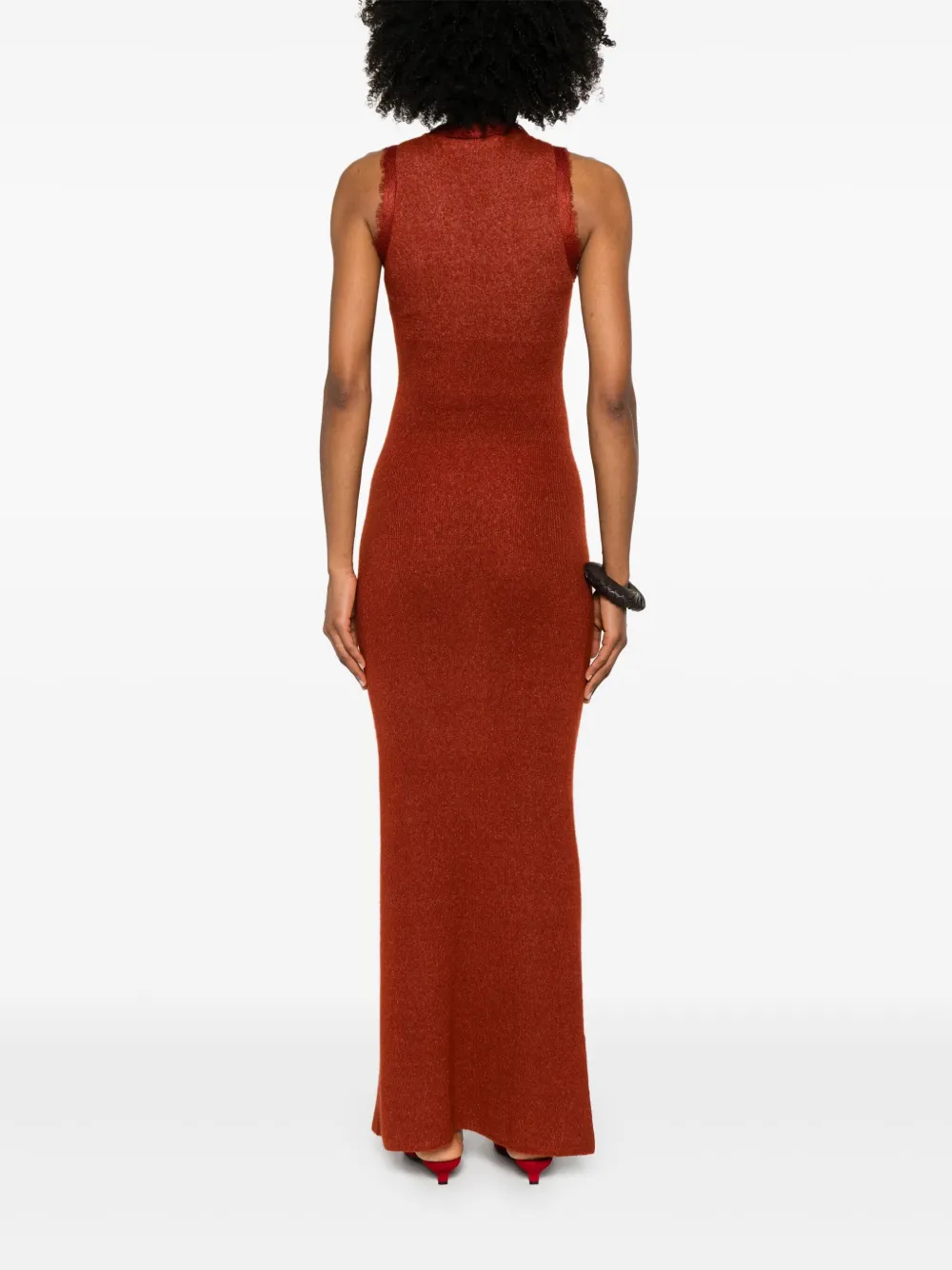 Aya Muse Gebreide maxi-jurk Oranje