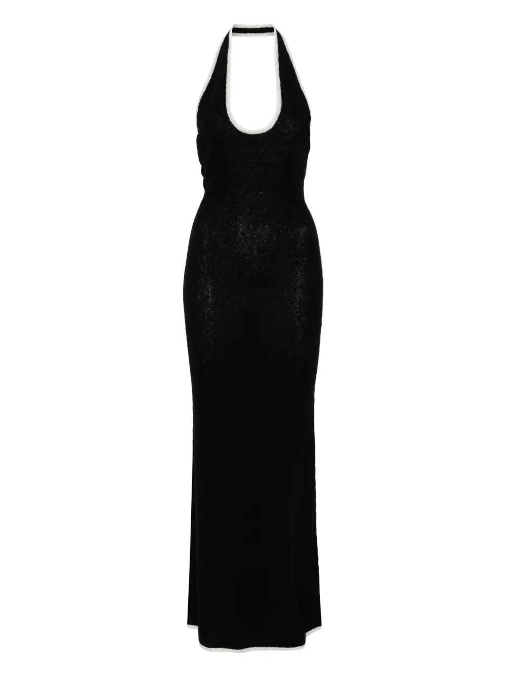 Shop Aya Muse Knitted Maxi Dress In 黑色