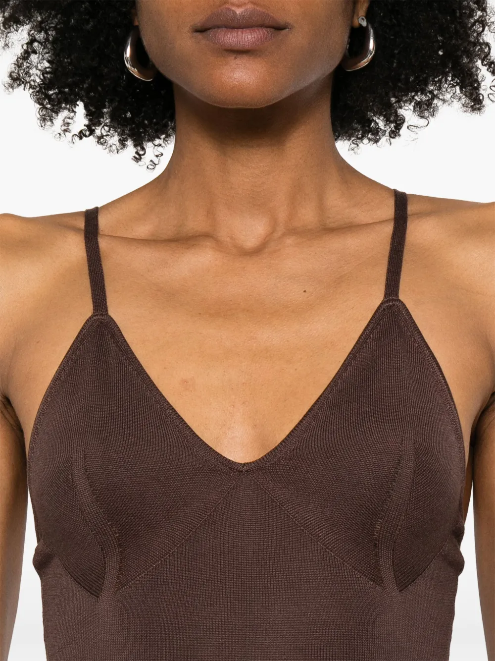 Aya Muse Gebreide maxi-jurk Bruin