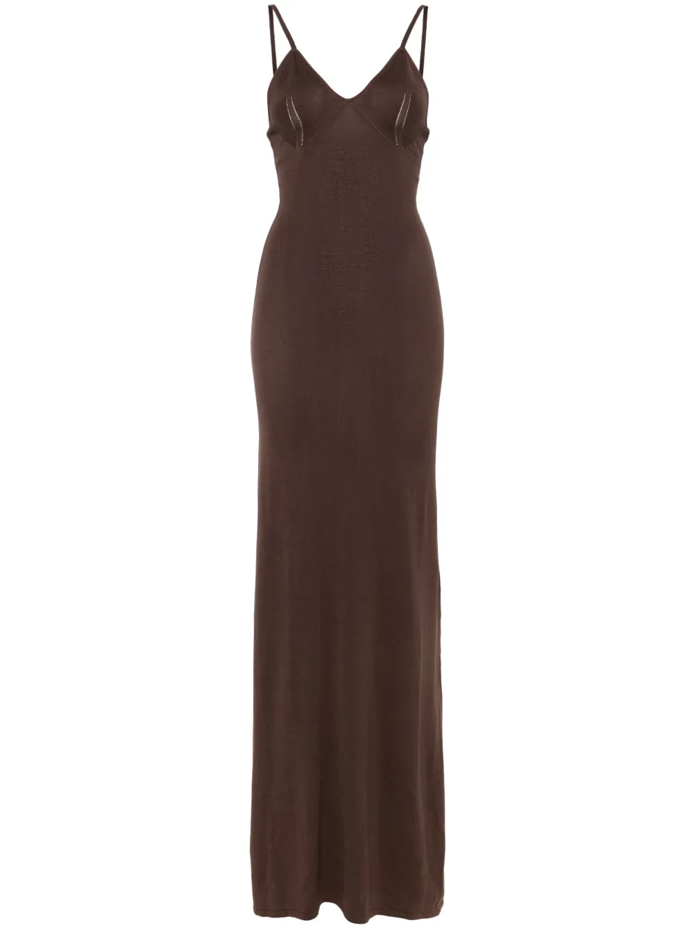 Aya Muse Gebreide maxi-jurk Bruin
