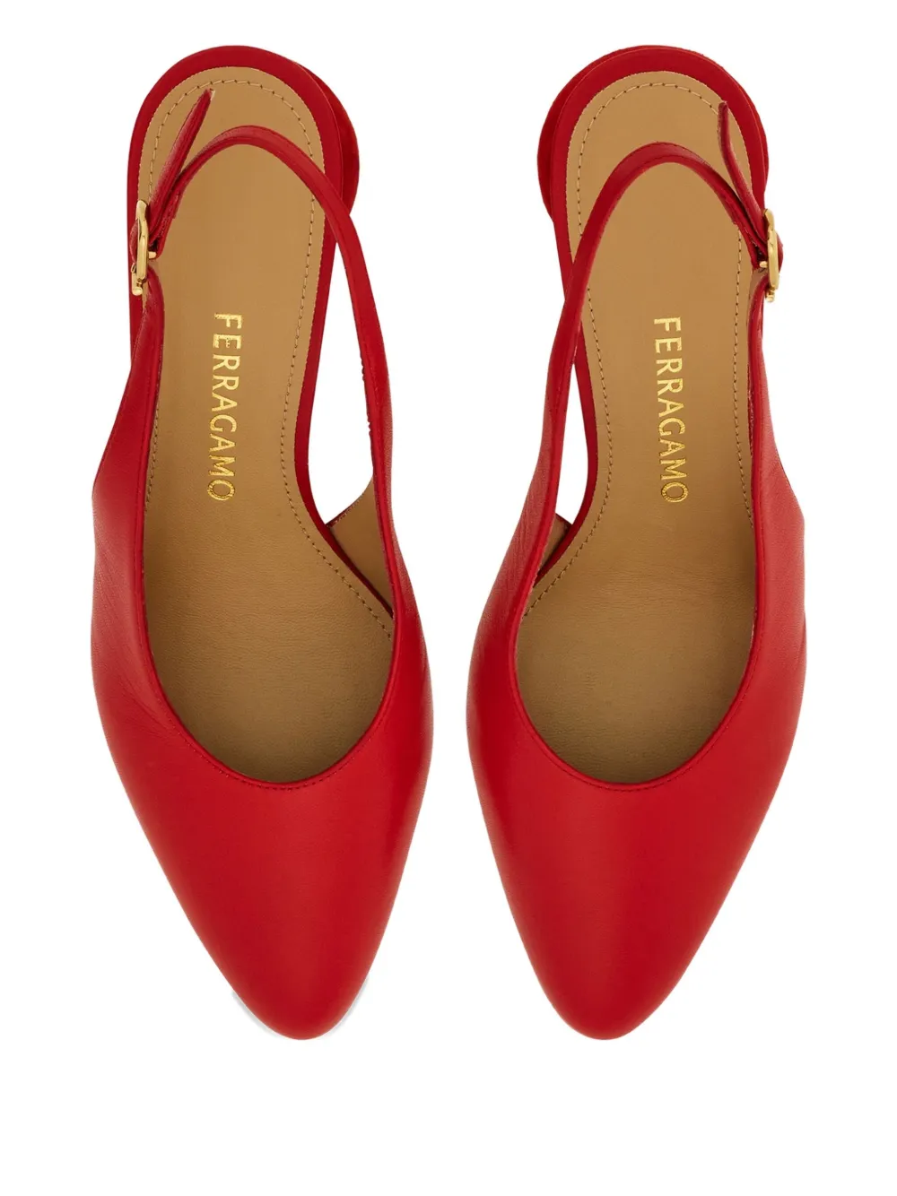 Ferragamo 70mm leather slingback pumps Red