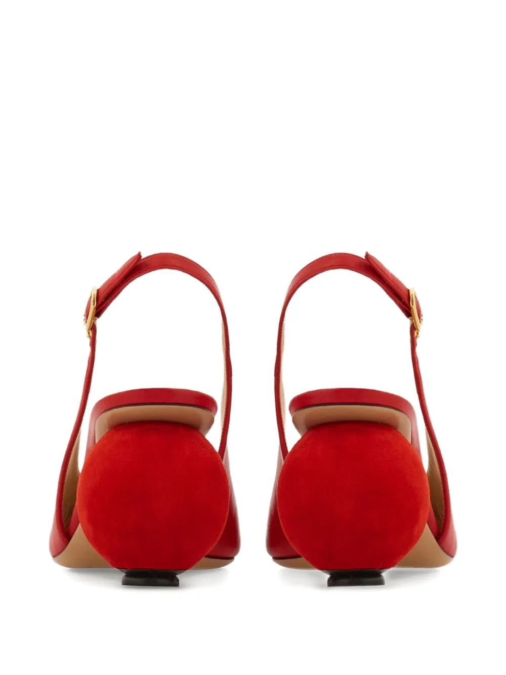 Ferragamo 70mm leather slingback pumps Red