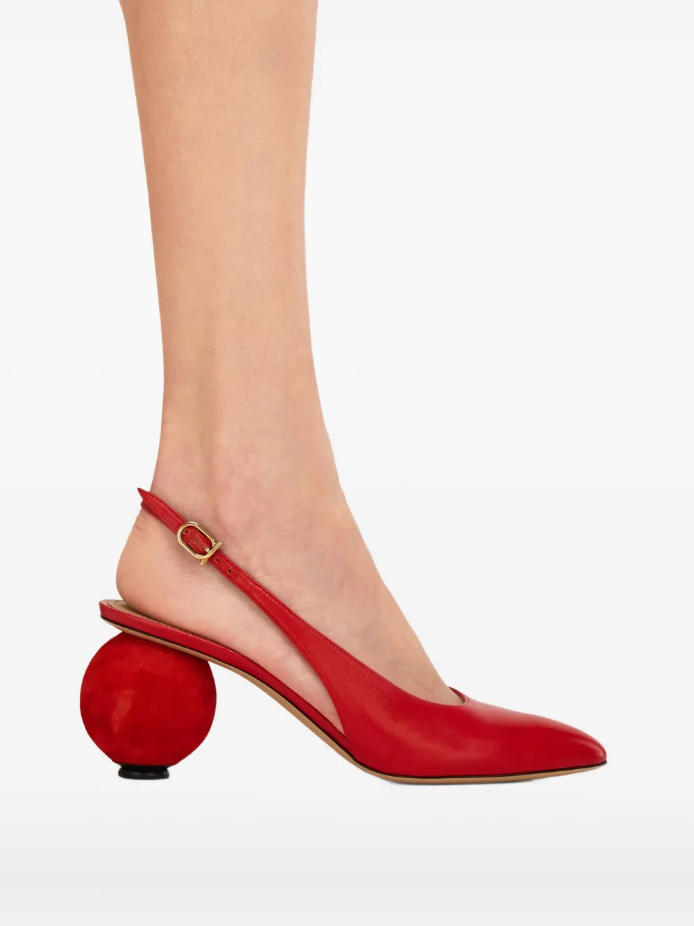 Ferragamo 70mm leather slingback pumps Red
