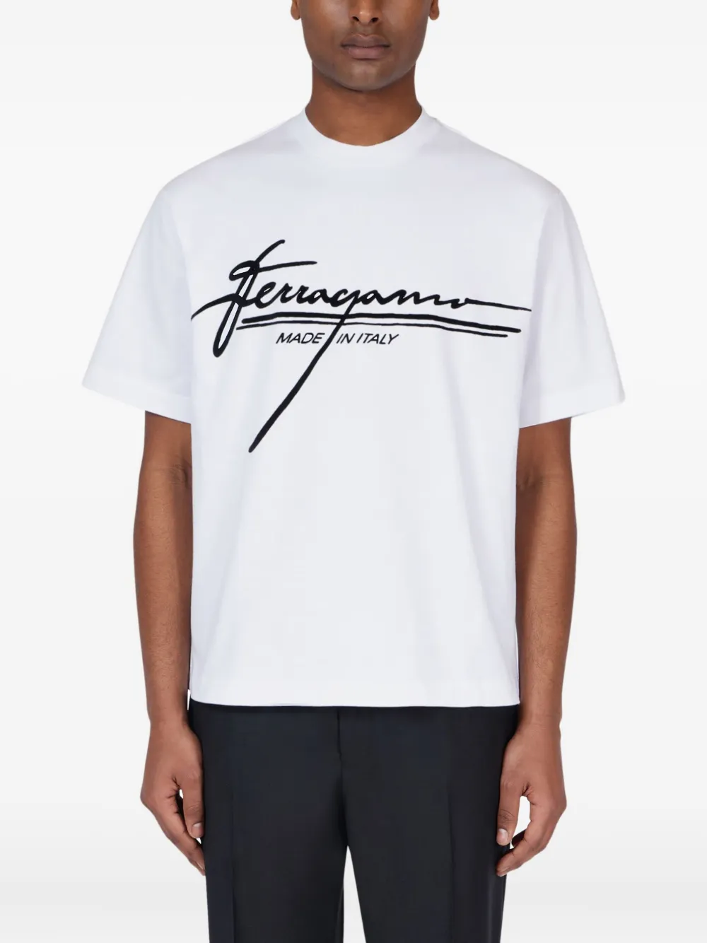 Ferragamo Katoenen T-shirt met logoprint Wit