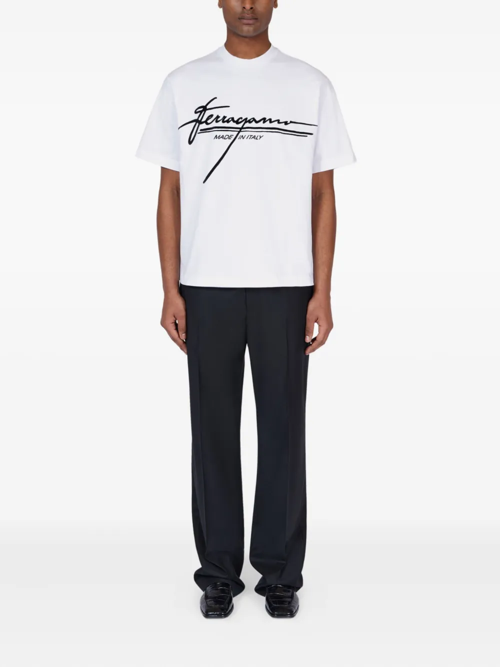 Ferragamo logo-print cotton T-shirt - Wit