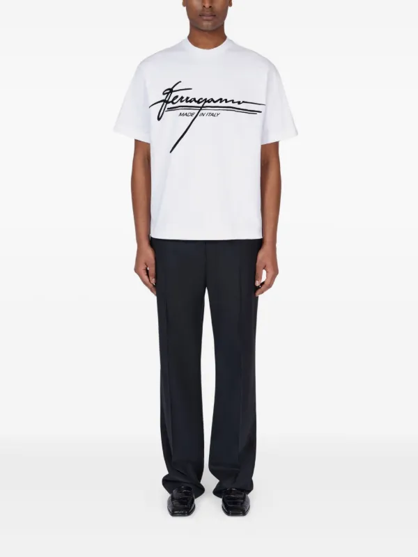 Ferragamo logo-print Cotton T-shirt | White | FARFETCH IN