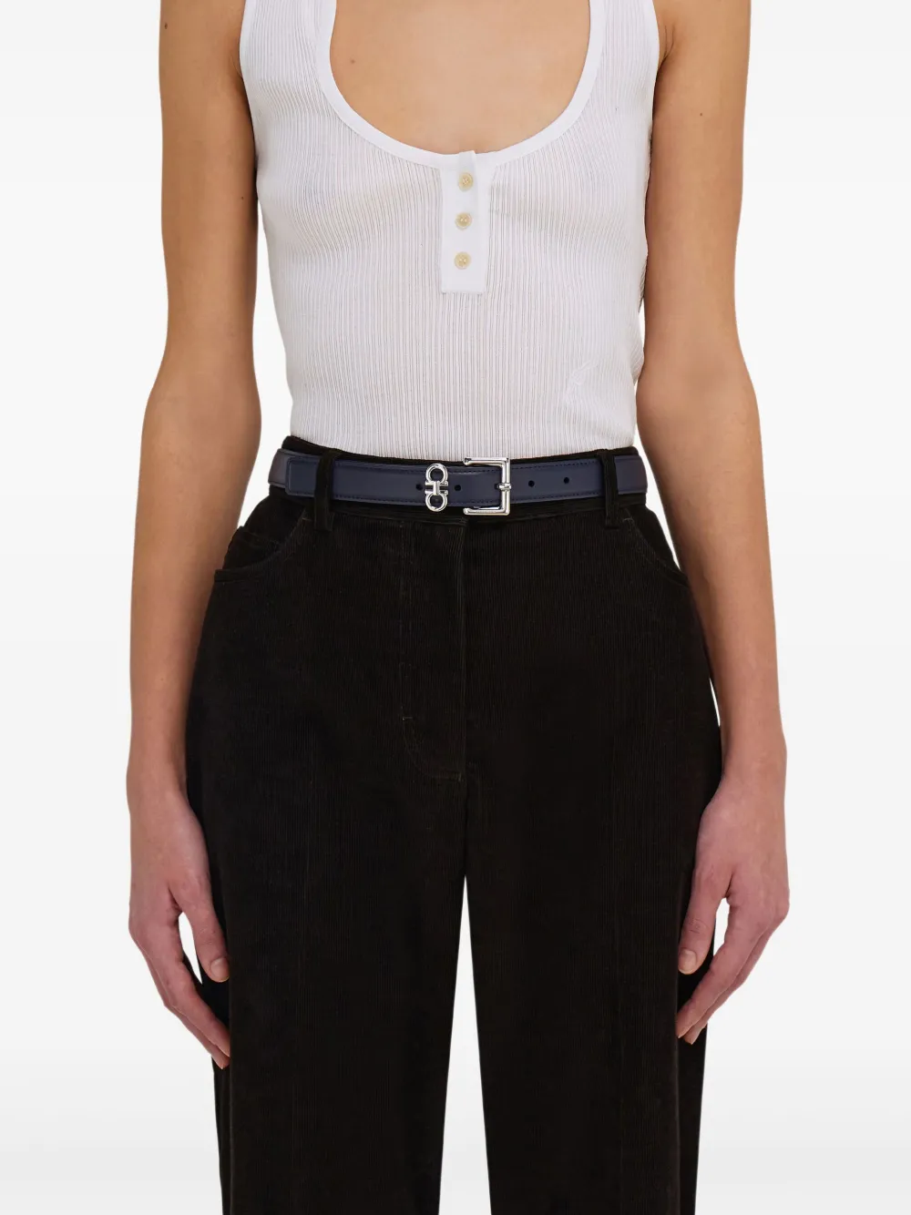 Ferragamo Double Gancini Fixed Belt