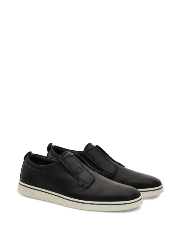 新しいスタイル Ferragamo スリッポン レザースニーカー | ブラック | FARFETCH JP 靴