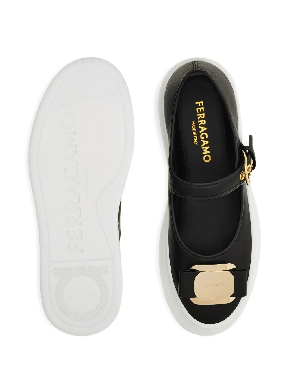 Ferragamo Vara sneakers met strikdetail Zwart